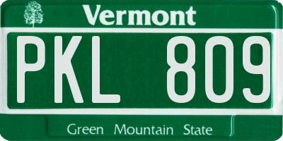 VT license plate PKL809
