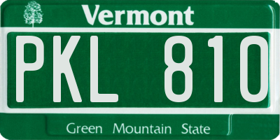 VT license plate PKL810