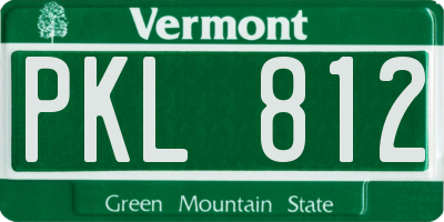 VT license plate PKL812