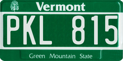 VT license plate PKL815