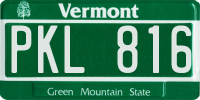 VT license plate PKL816