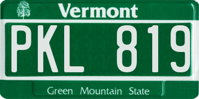 VT license plate PKL819