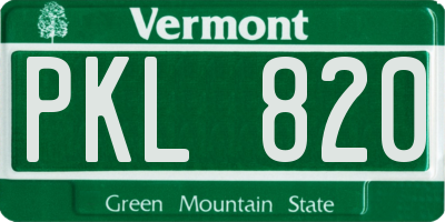 VT license plate PKL820