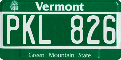 VT license plate PKL826