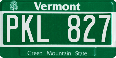 VT license plate PKL827