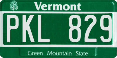 VT license plate PKL829