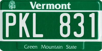 VT license plate PKL831