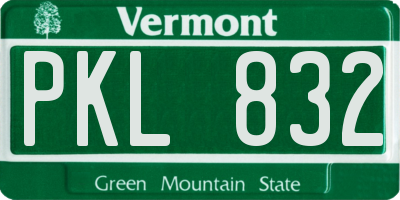 VT license plate PKL832