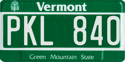VT license plate PKL840