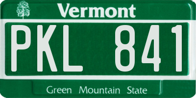 VT license plate PKL841
