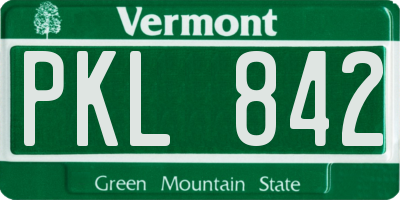 VT license plate PKL842