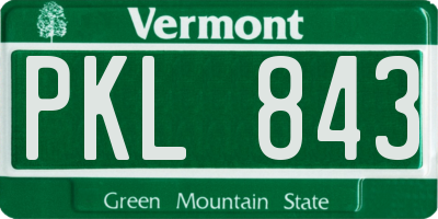 VT license plate PKL843