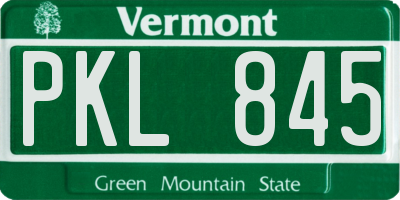 VT license plate PKL845