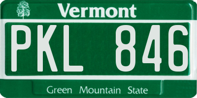 VT license plate PKL846