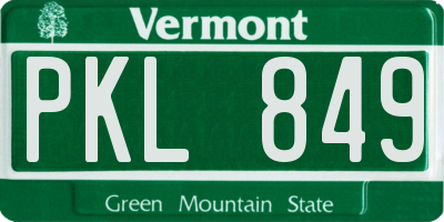 VT license plate PKL849