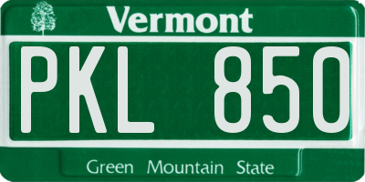 VT license plate PKL850