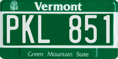 VT license plate PKL851