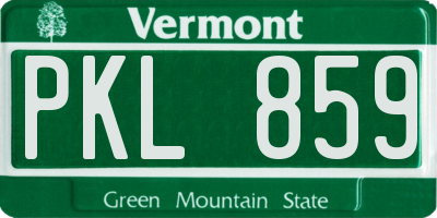 VT license plate PKL859