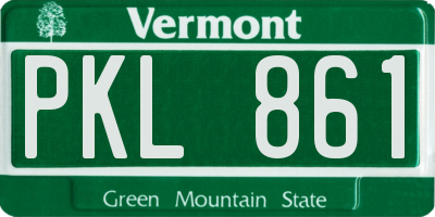 VT license plate PKL861