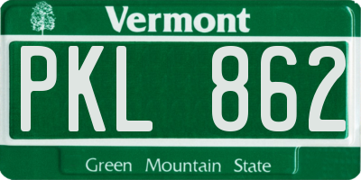 VT license plate PKL862