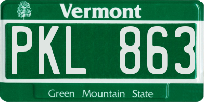 VT license plate PKL863