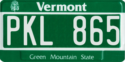 VT license plate PKL865