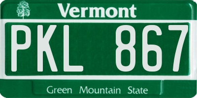 VT license plate PKL867
