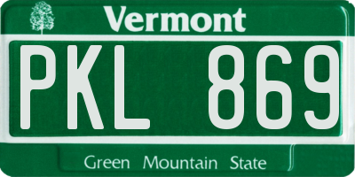 VT license plate PKL869