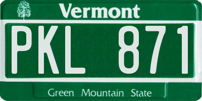VT license plate PKL871