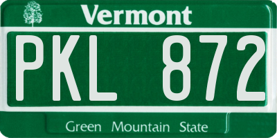 VT license plate PKL872