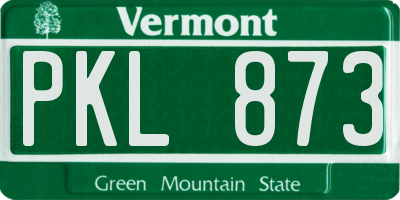 VT license plate PKL873