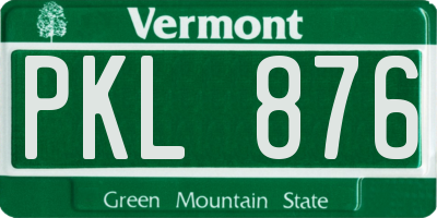 VT license plate PKL876