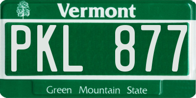 VT license plate PKL877