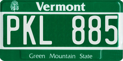 VT license plate PKL885
