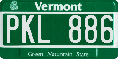 VT license plate PKL886