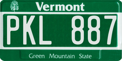 VT license plate PKL887