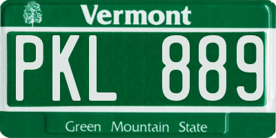 VT license plate PKL889