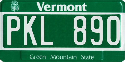 VT license plate PKL890