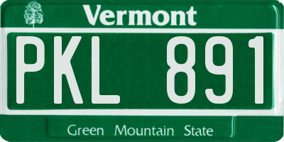 VT license plate PKL891