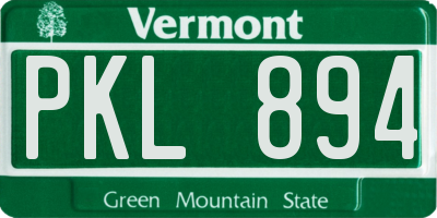 VT license plate PKL894