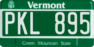 VT license plate PKL895