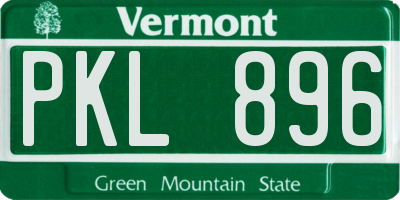 VT license plate PKL896
