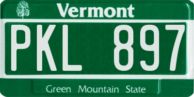 VT license plate PKL897