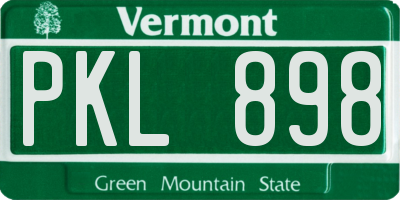 VT license plate PKL898
