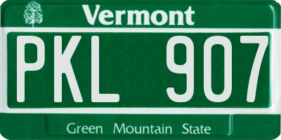 VT license plate PKL907
