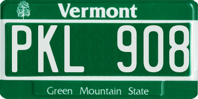 VT license plate PKL908