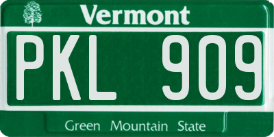VT license plate PKL909