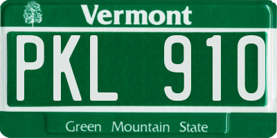 VT license plate PKL910