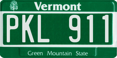 VT license plate PKL911