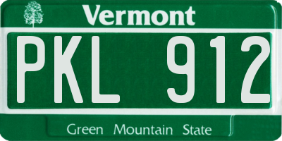 VT license plate PKL912